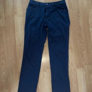 Navy Lululemon ABC Pants. Waist size 28. Inseam 30”. Good condition